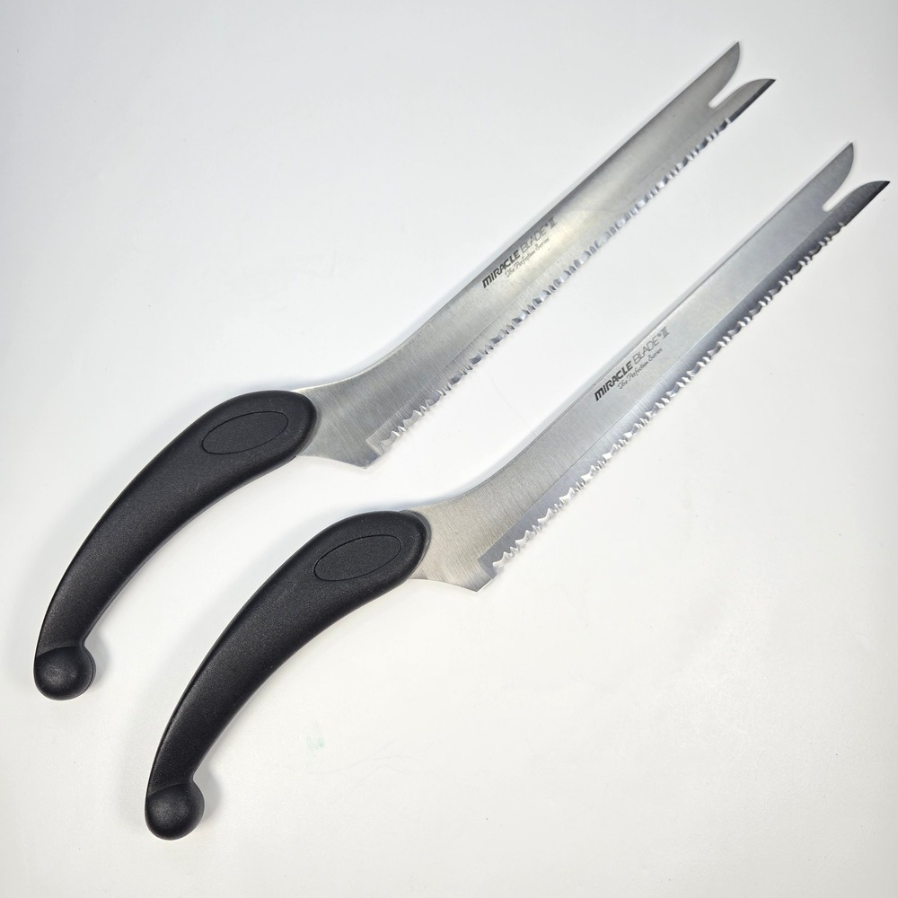Miracle‎ Blade III Perfection Series All Purpose Slicer Serrated Knives Lot of 2